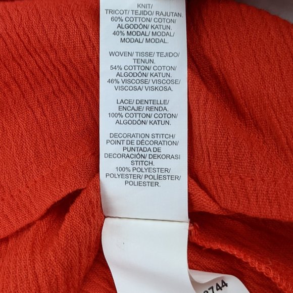 Lucky Brand Boho Tassel Peasant Top Sz M - Picture 4 of 4